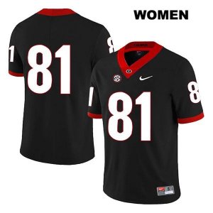 Women's Georgia Bulldogs NCAA #81 Jaylen Johnson Nike Stitched Black Legend Authentic No Name College Football Jersey UTI1554XZ